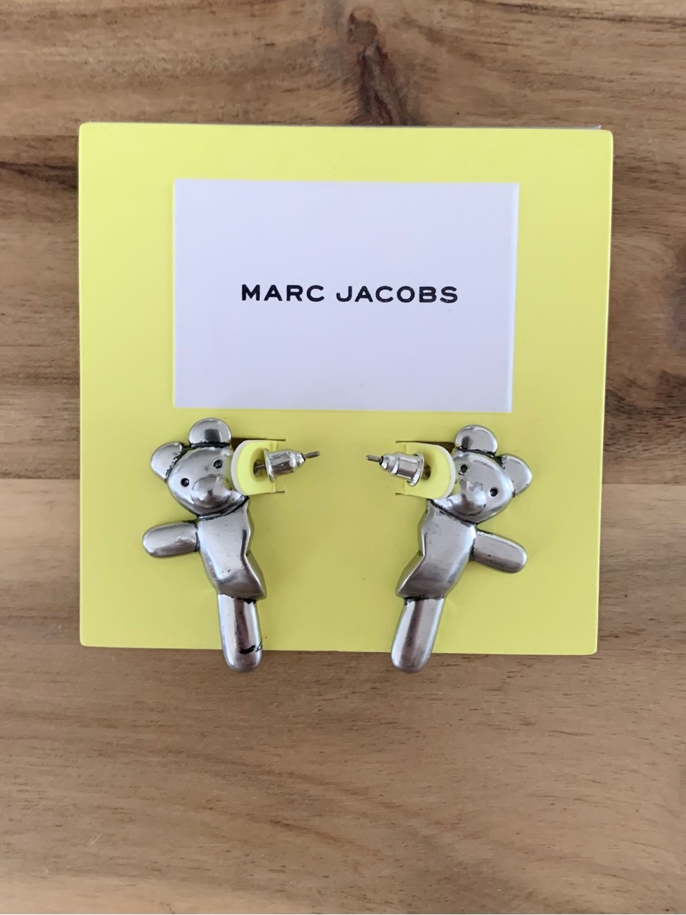 Heaven by Marc Jacobs silver Teddy Bear Stud Earrings NWT